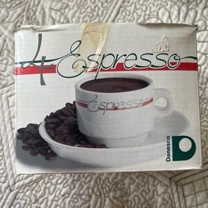 Danesco Espresso set of porcelain espresso cup and saucer